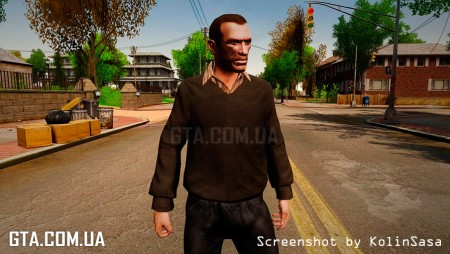 Grey V-Neck Sweater + Striped Shirt